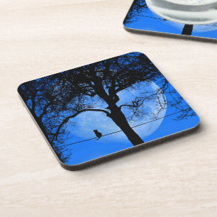 Cat on a Wire Blue Moon Coaster