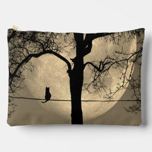 Cat on a Wire Full Moon Accessory Pouch