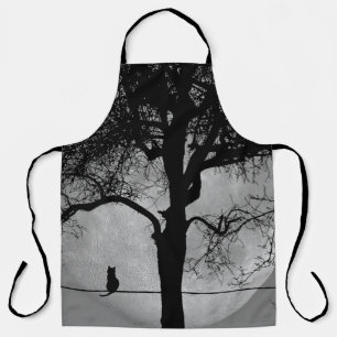 Cat on a Wire Full Moon Apron
