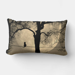 Cat on a Wire Full Moon Lumbar Cushion