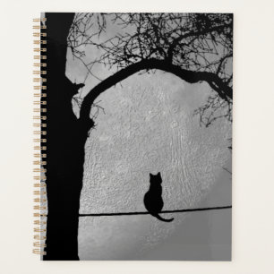 Cat on a Wire Full Moon Planner