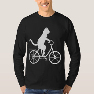 Cat On Bike Cool Biking Kitty Animals Funny Riding T-Shirt