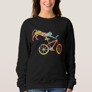 Cat On BMX Bike Kitten  Bike Cycling Bicycle Sweatshirt