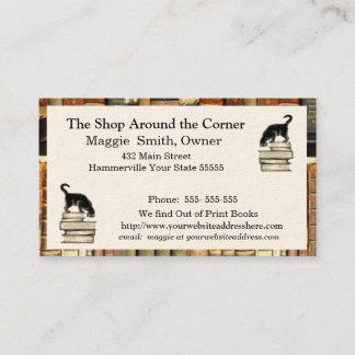 Cat on Books Business card