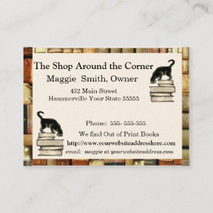 Cat on Books Business card - Chubbie sized