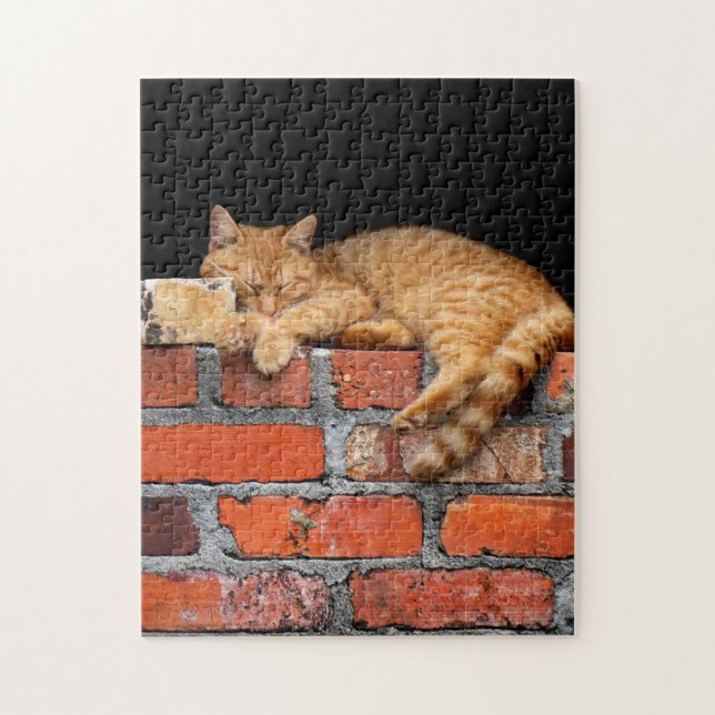 Cat on Brick Wall Jigsaw Puzzle (Vertical)