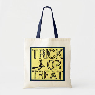 Cat On Broomstick, Halloween Tote Bag