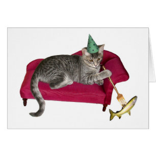 Cat on Couch Card