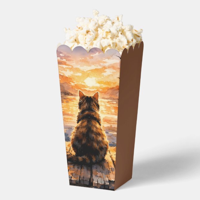 Cat on Dock at Sunset Favour Box (Popped)