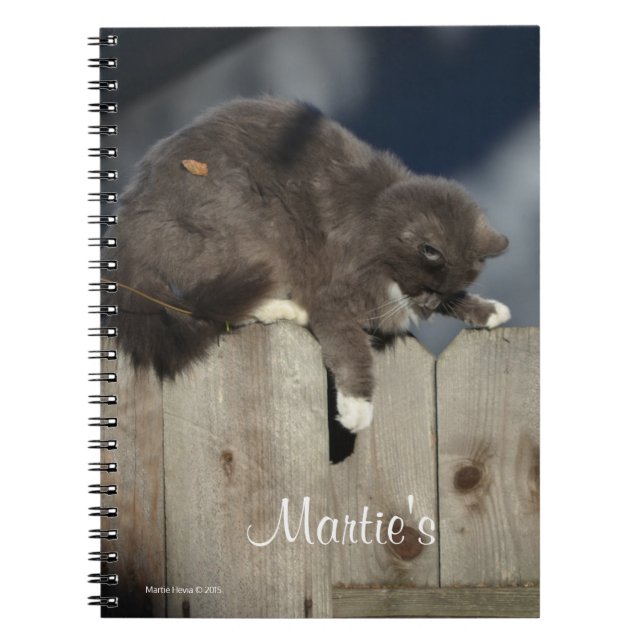 Cat on Fence (9) Notebook (Front)