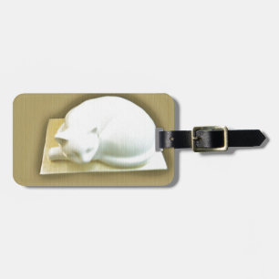 Cat on Gold Box II Luggage Tag