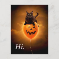 Cat on Halloween Balloon