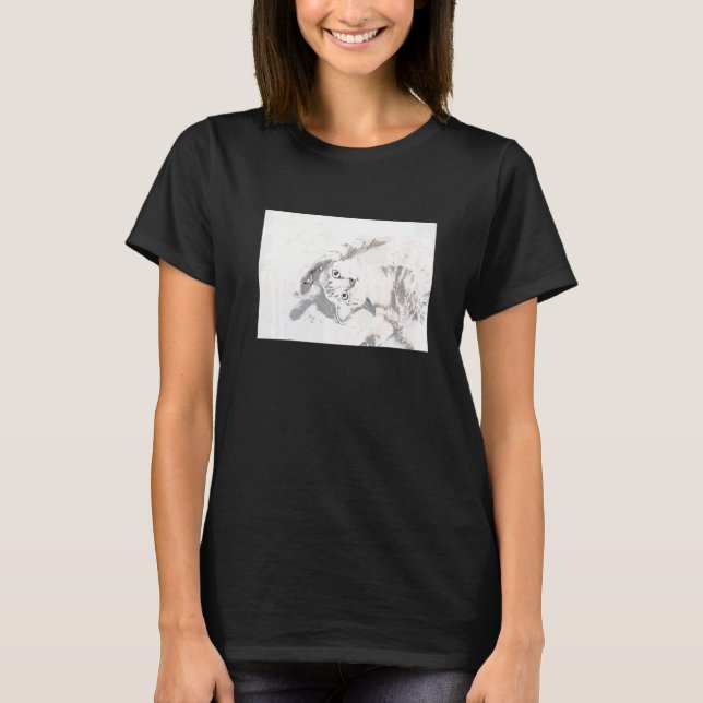 Cat On Its Back With Paws Up T-Shirt (Front)