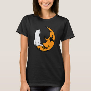 Cat On Moon Lazy Halloween Costume Cute Kitten T-Shirt