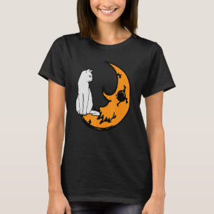 Cat On Moon Lazy Halloween Costume Cute Kitten T-Shirt