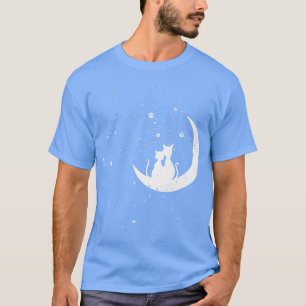 Cat On Moon Lazy Halloween Costume Cute Kitty Kitt T-Shirt