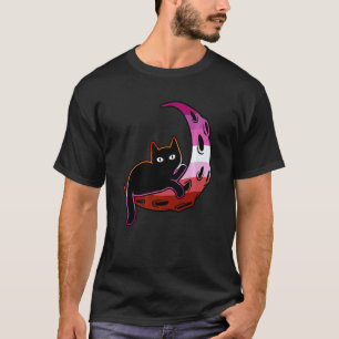 Cat On Moon Lesbians Lgbtq Pride Month Supporter G T-Shirt