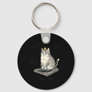 Cat On Record Player Imagine Your Opinion Doesnt Key Ring