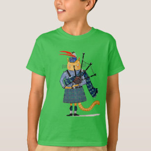 Cat on the bagpipes - T shirt
