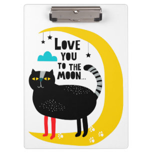 Cat on the moon clipboard