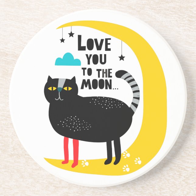 Cat on the moon coaster (Front)