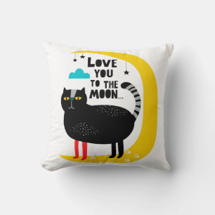 Cat on the moon cushion