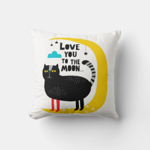 Cat on the moon cushion