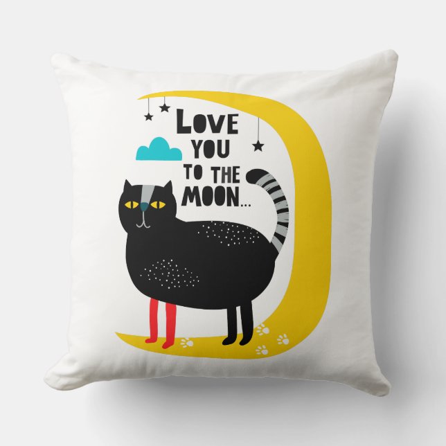 Cat on the moon cushion (Front)