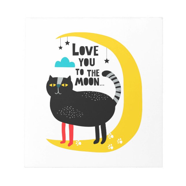 Cat on the moon notepad (Front)