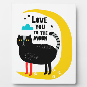 Cat on the moon plaque