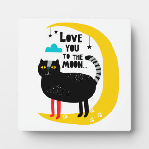 Cat on the moon plaque