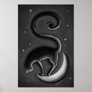 Cat on the moon poster