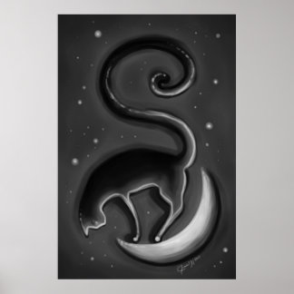 Cat on the moon poster