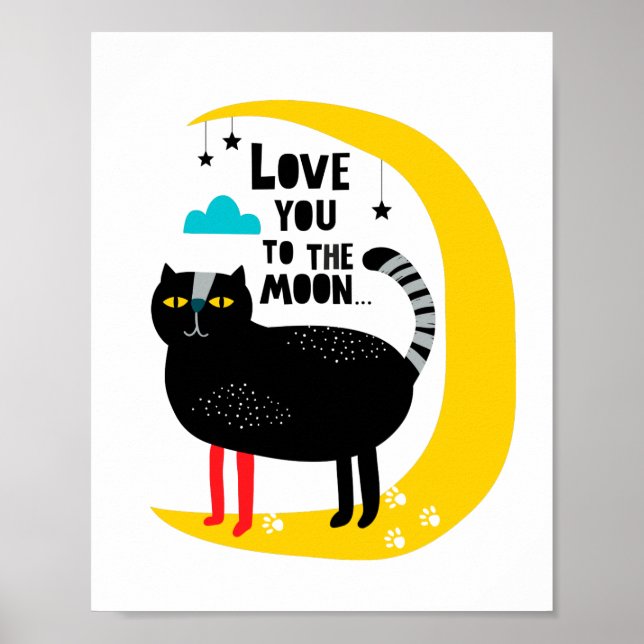 Cat on the moon poster (Front)
