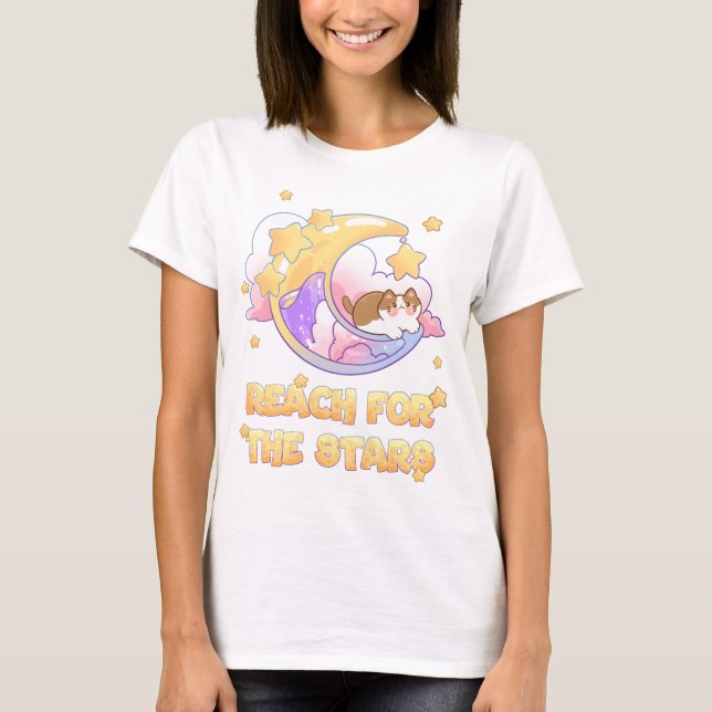cat on the moon  T-Shirt (Front)