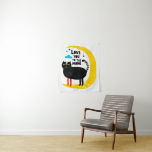 Cat on the moon tapestry