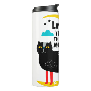 Cat on the moon thermal tumbler