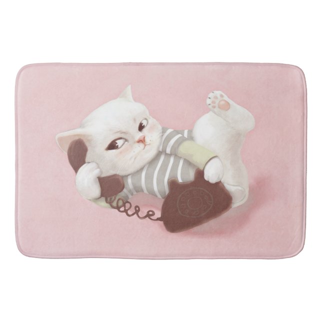 Cat on the Phone Bath Mat (Front)