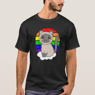 Cat On Unicorn Rainbow Animals Cute Unicorns Siame T-Shirt