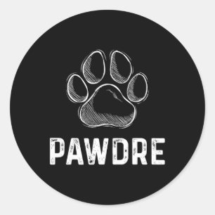 Cat Or Dog Dad Fathers Day Mens Pawdre Gift Classic Round Sticker