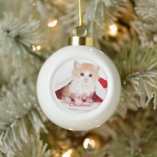 Cat Ornament My First Christmas (Tree)