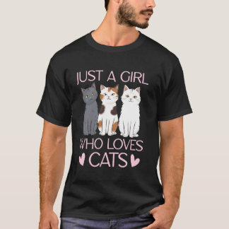 Cat Outfits For Girls Women Just A Girl Who Loves  T-Shirt