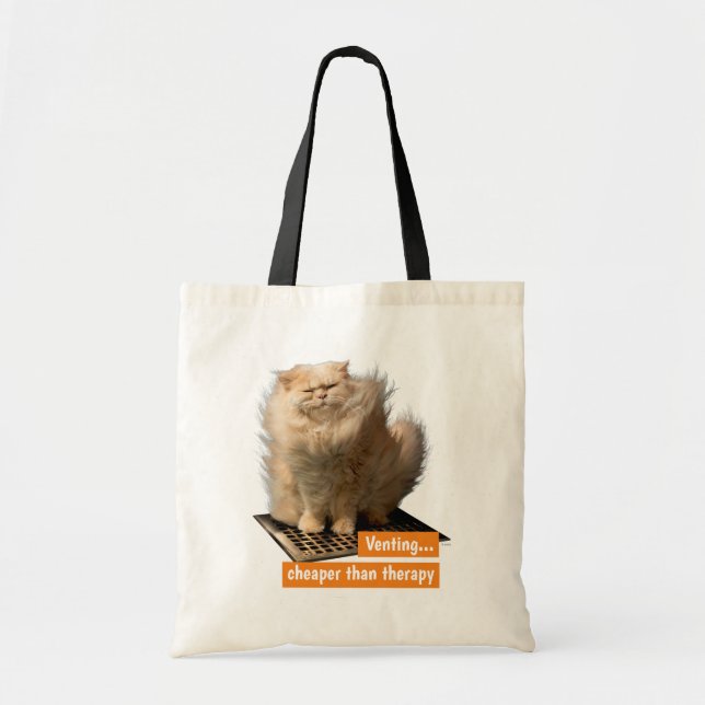 Cat Over Grate Tote Bag (Front)