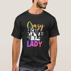 Cat Owner flower Crazy Cat Lady T-Shirt
