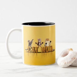 Cat owner gift | cat mum gifts | cat lady Two-Tone coffee mug