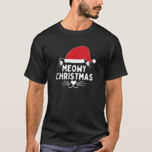 Cat Owner Meowy Christmas Holiday Greeting Cat Mum T-Shirt