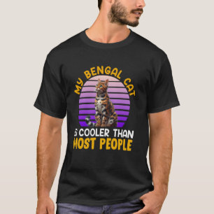 Cat Owner MY BENGAL CAT IS COOLER Funny Vintage T-Shirt