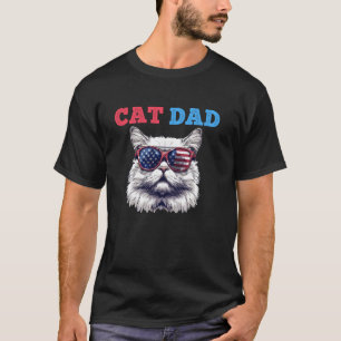 Cat Owners CAT DAD Persian Cats America Persian Ca T-Shirt