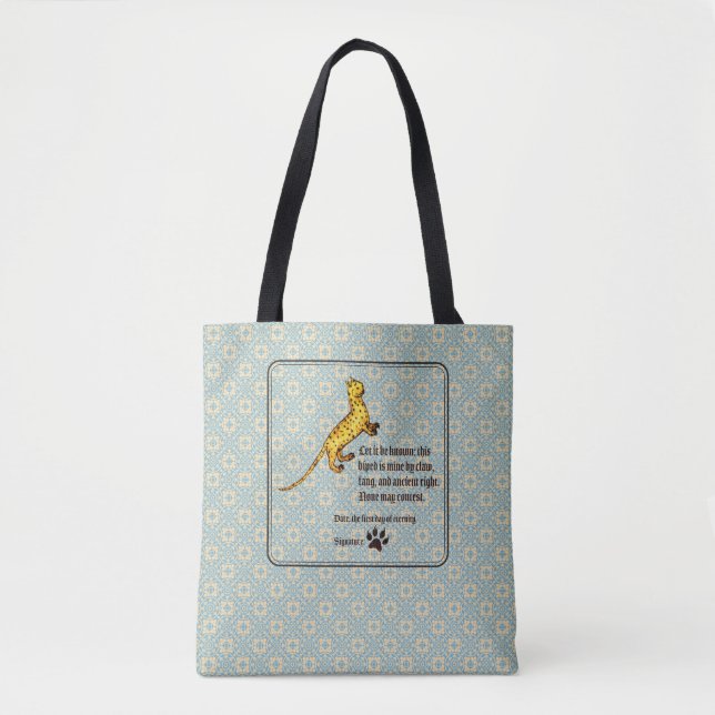 Cat Ownership Mediaeval Tote Bag (Front)
