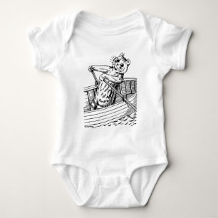 Cat paddling the boat, Louis Wain Baby Bodysuit